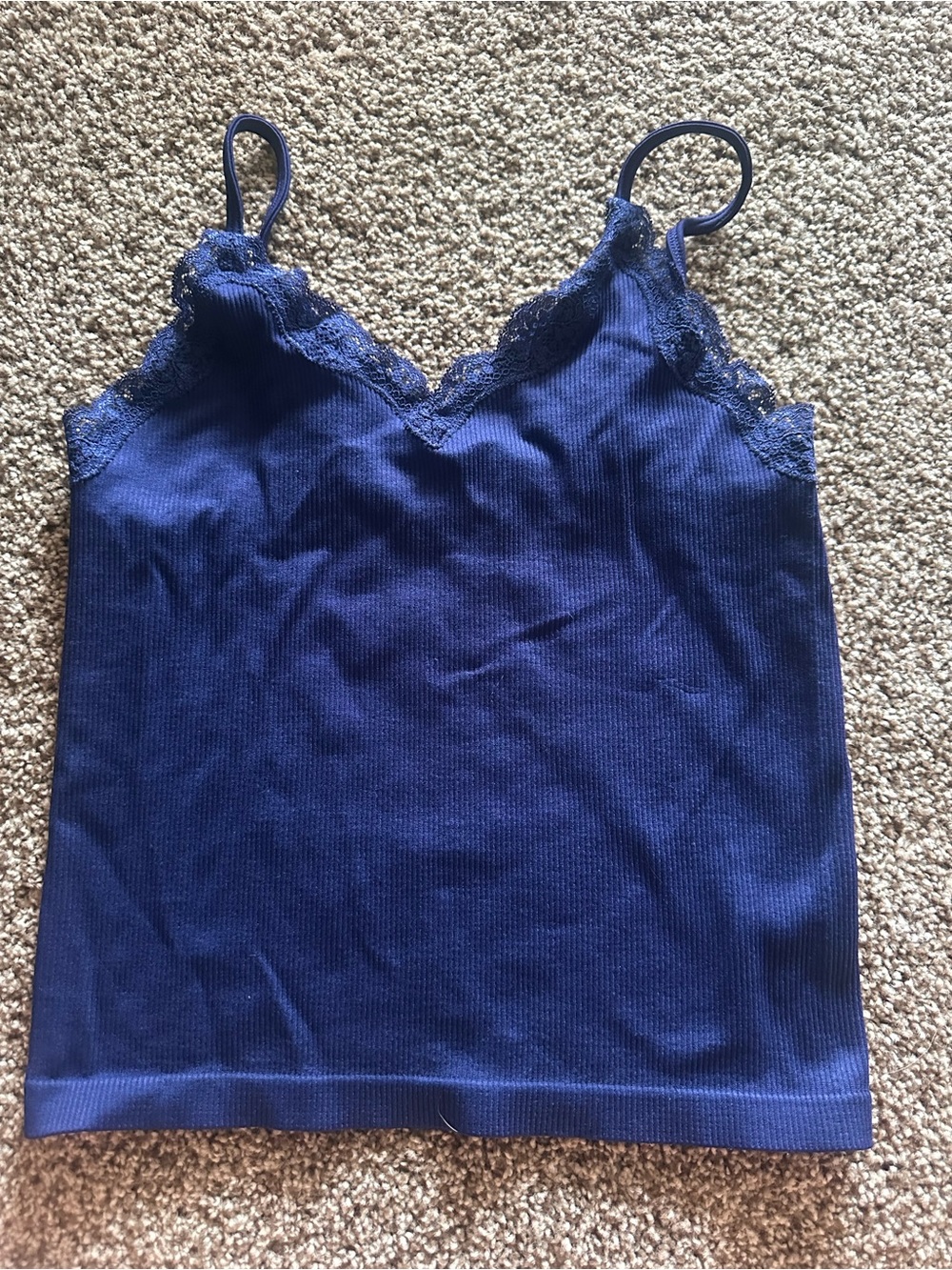Wild fable navy blue lace tank top - Picture 1 of 4